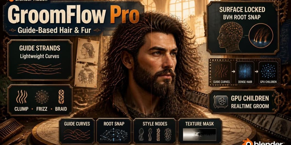 Groomflow_Pro v1.4.4 – Blender Download | Madbax