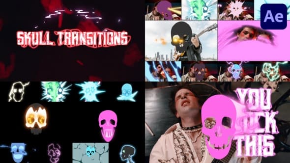 Skull Transitions for After Effects – After Effects Download | Madbax