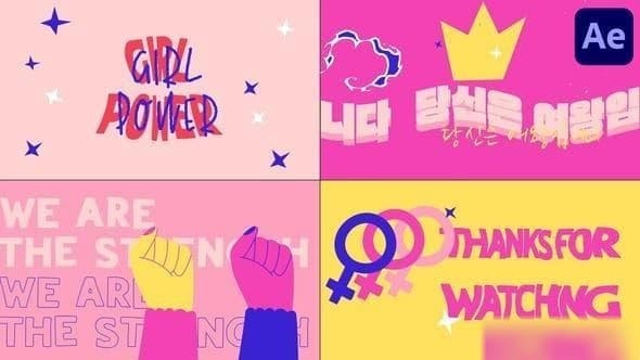 Girl Power Typography Scenes for After Effects – After Effects Download | Madbax