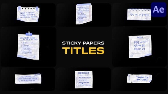 Sticky Papers Titles for After Effects – After Effects Download | Madbax