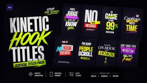 Kinetic Hook Titles – AE / Premiere Download | Madbax
