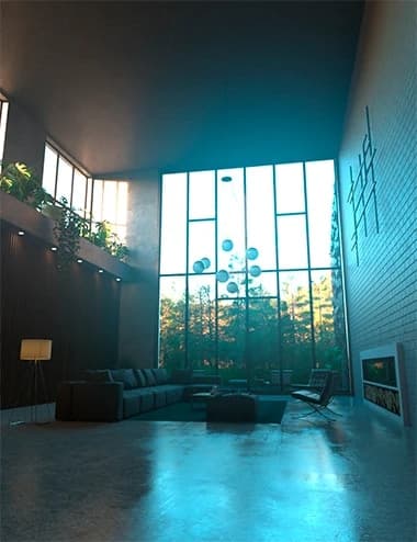 TreeVista Living Room – Blender Download | Madbax