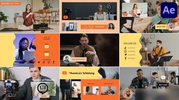 Youtube Scenes Slides for After Effects – After Effects Download | Madbax