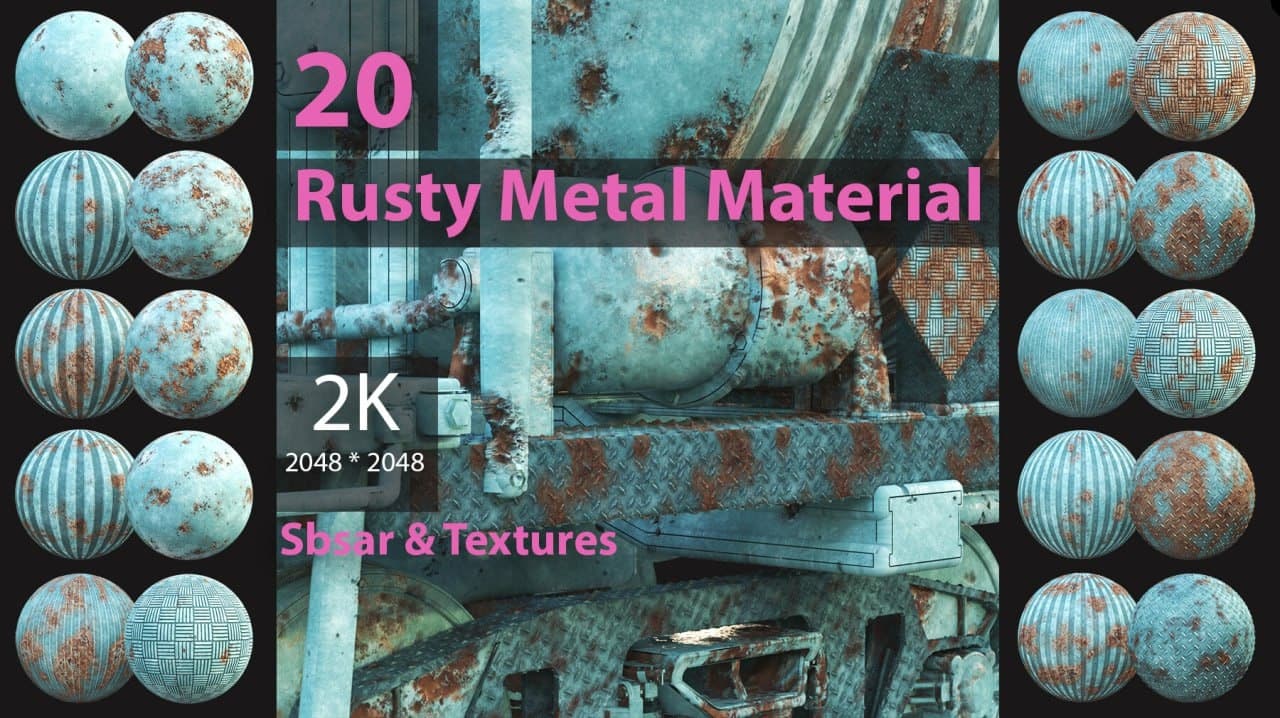 20 RUSTY METAL PBR – Blender Download | Madbax