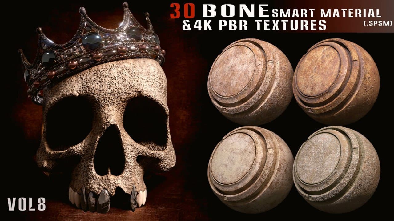30 Bone 4K PBR textures – Vol 8 – Blender Download | Madbax