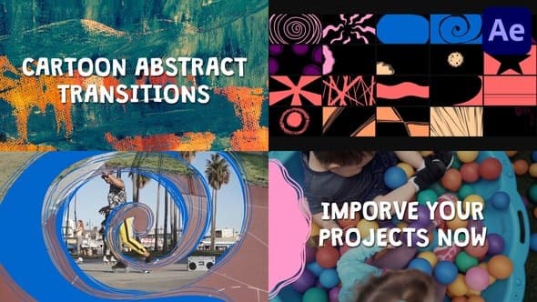 Cartoon Abstract Transitions for After Effects – After Effects Download | Madbax