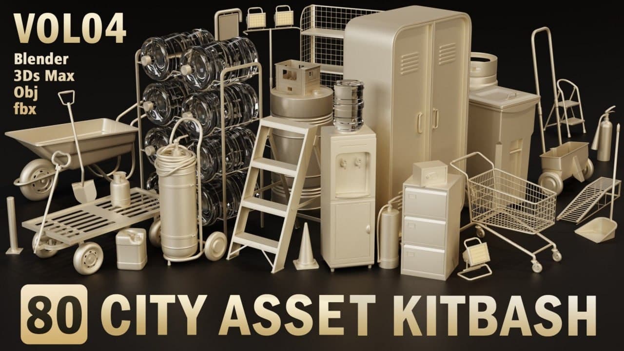 80 City Asset Kitbash – Blender Download | Madbax
