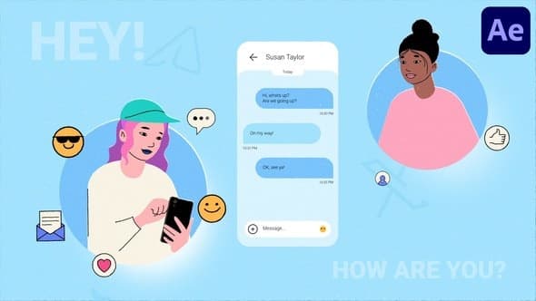 Phone Texting Explainer for After Effects – After Effects Download | Madbax