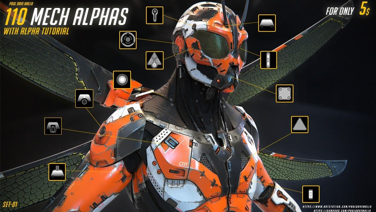 110 Mech Alphas – Blender Download | Madbax