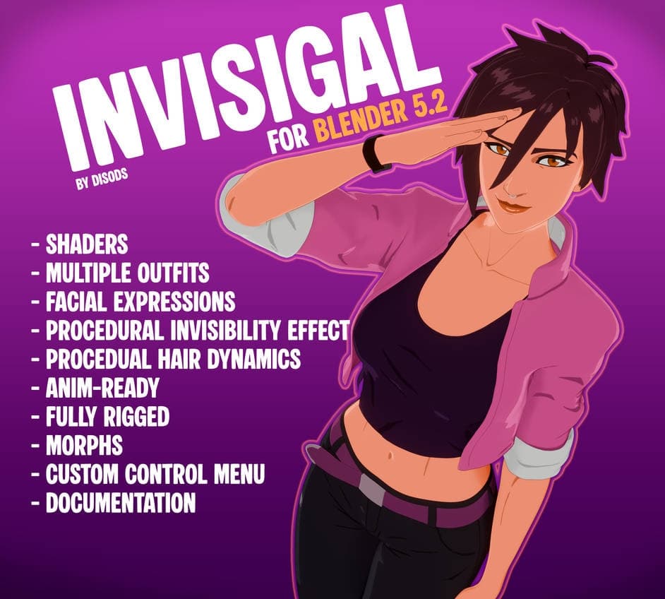 Invisigal 3D model for Blender by DiSoDS – Blender Download | Madbax