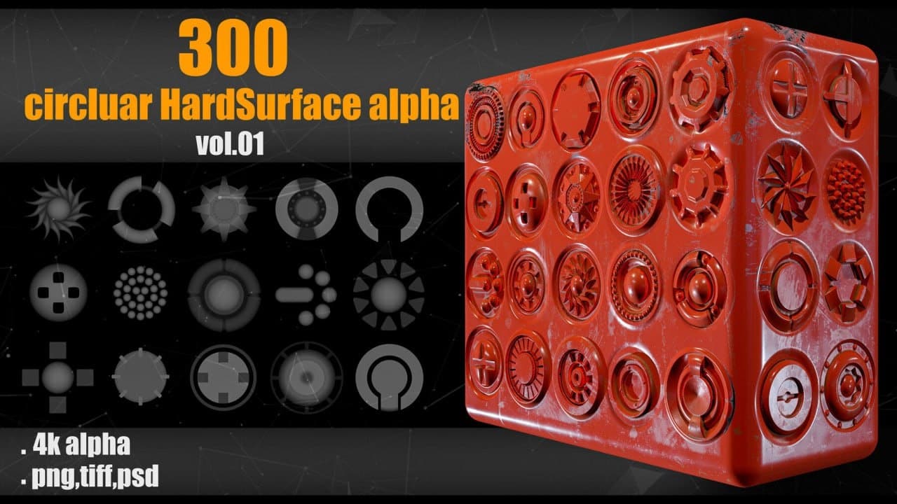 300 Circluar Hardsurface Alpha_vol01 – Blender Download | Madbax