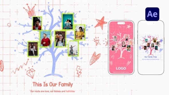 Friends & Family Tree Collage Reveal – AE / Premiere Download | Madbax