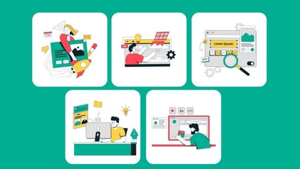 UI UX Animated Illustration After Effect – After Effects Download | Madbax