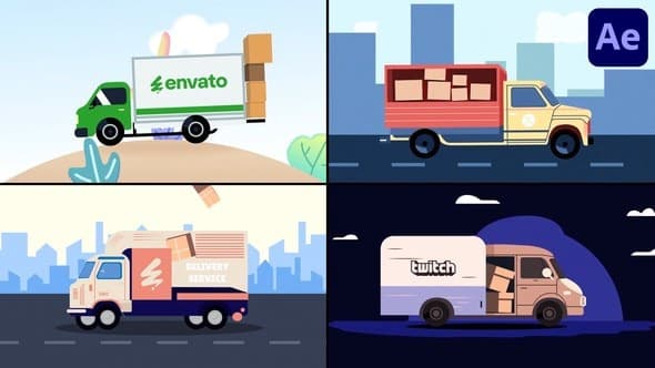 Delivery Service Truck Explainer for After Effects – After Effects Download | Madbax