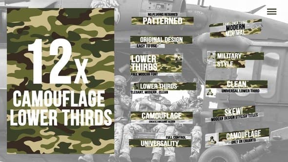 Camouflage Lower Thirds | AE – After Effects Download | Madbax