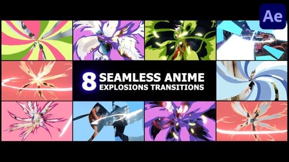 Seamless Anime Abstract Explosions Transitions | After Effects – After Effects Download | Madbax