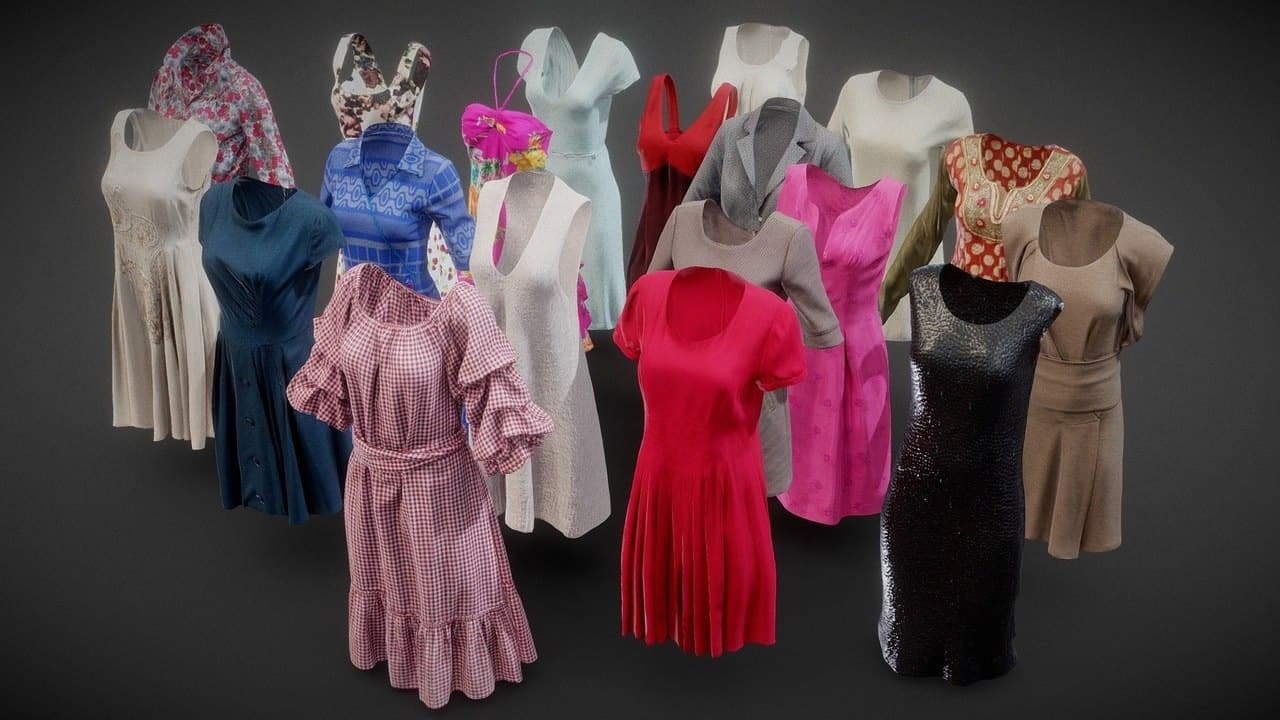 20 Dress Collection – Blender Download | Madbax