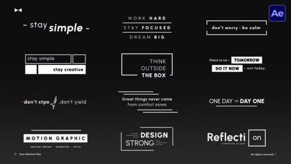 Text Minimal Titles AE – After Effects Download | Madbax