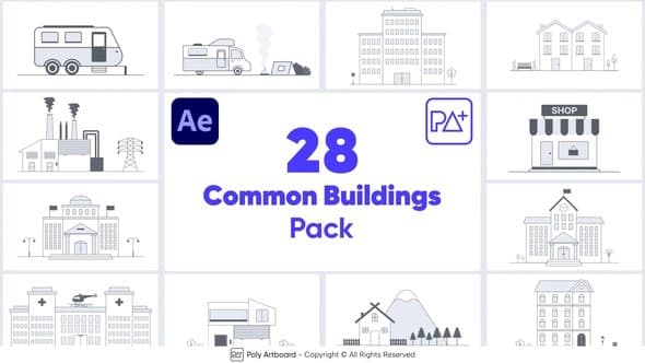 Common Buildings For After Effects – After Effects Download | Madbax