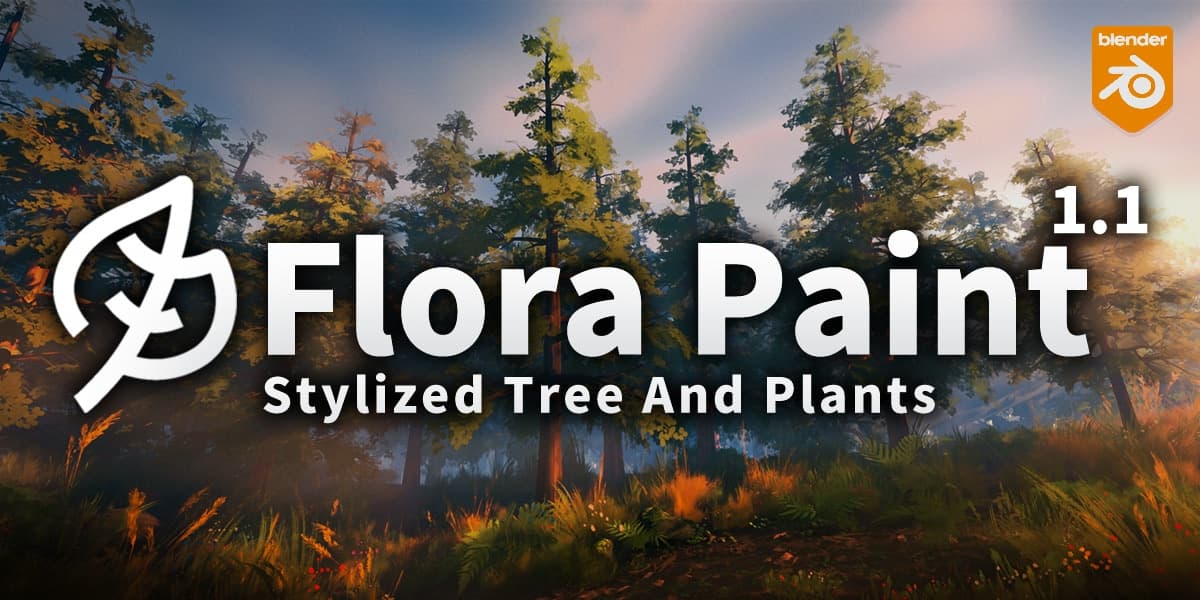 Stylized Trees Plants Tree Library Flora Paint v1.0 PRO – Blender Download | Madbax