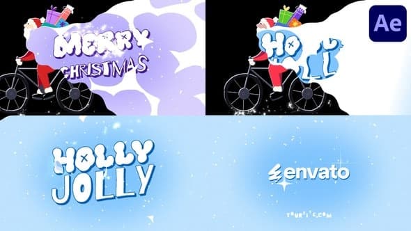 Santa On Bike Logo Opener | After Effects – After Effects Download | Madbax