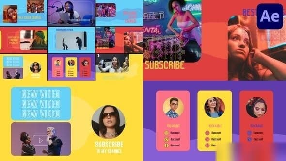 Youtube Subscribe And Endscreen Slides | After Effects – After Effects Download | Madbax
