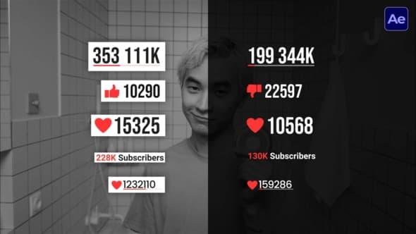 Social Media Counter AE – After Effects Download | Madbax
