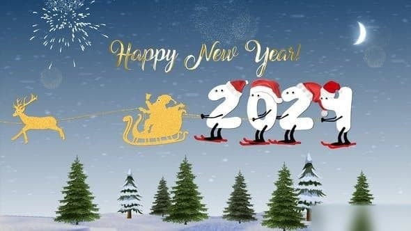 New Year Cartoon Skier | After Effects – After Effects Download | Madbax