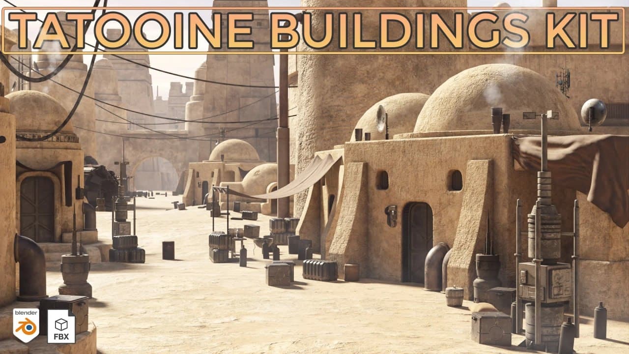 Tatooine Buildings Asset Pack – Blender Download | Madbax