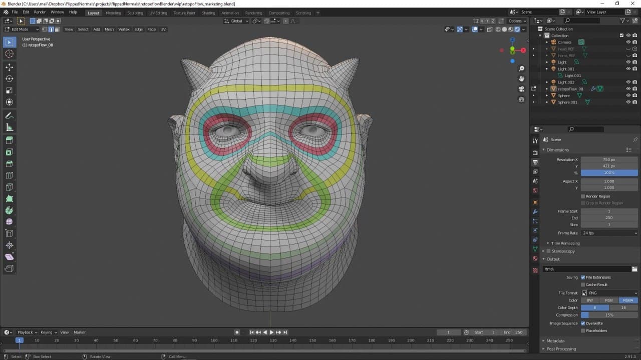 Retopologizing a Head With RetopoFlow 3 – Blender Download | Madbax