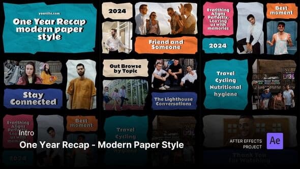 Intro/Opening – One Year Recap Modern Paper Style After Effects Project Files – After Effects Download | Madbax