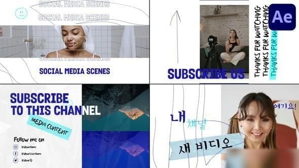 Modern Social Media Endscreens for After Effects – After Effects Download | Madbax