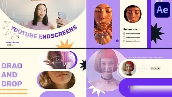 Modern Youtube Endscreens for After Effects – After Effects Download | Madbax