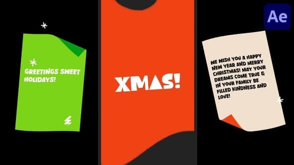 Vertical Xmas Greetings for After Effects – After Effects Download | Madbax