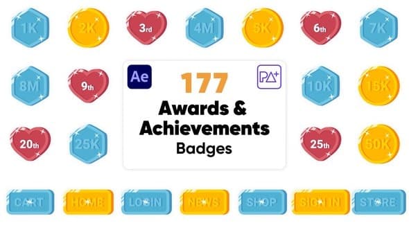 Awards & Achievements Badges For After Effects – After Effects Download | Madbax