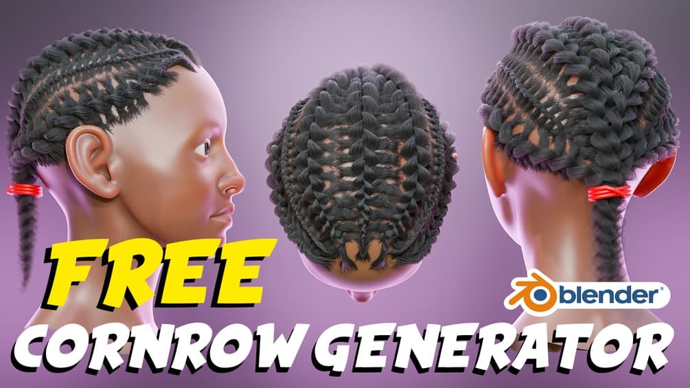 Procedural Cornrow Hair Generator – Blender Download | Madbax