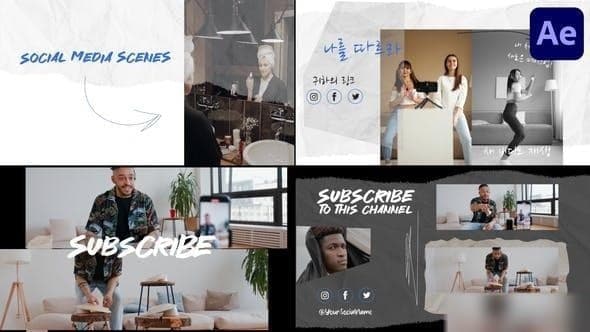 Torn Social Media Endscreens for After Effects – After Effects Download | Madbax
