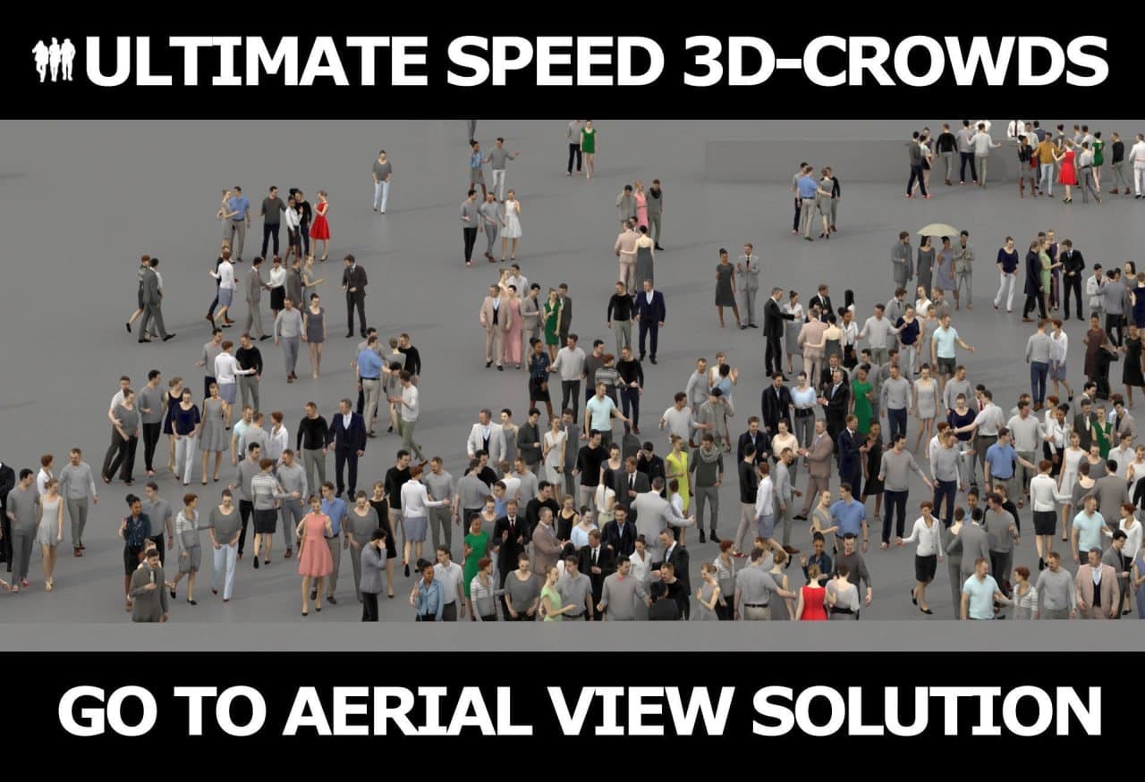 3D PEOPLE CROWDS – TOTAL PACK – ULTIMATE SPEED SOLUTION – Blender Download | Madbax