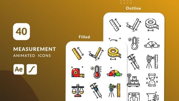 Measurement Animated Icons | After Effects – After Effects Download | Madbax