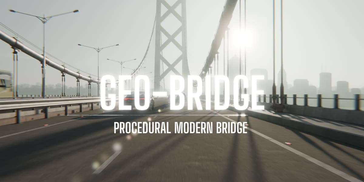 Geo-Bridge v1.2.1 Procedural Modern Bridge – Blender Download | Madbax