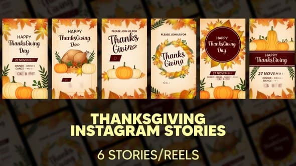 Thanksgiving Instagram Stories – AE / Premiere Download | Madbax