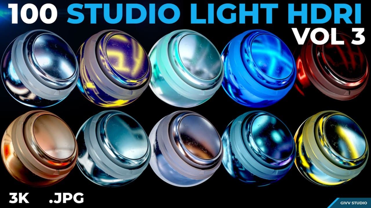 100 Studio Light HDRI Vol 3 – Blender Download | Madbax