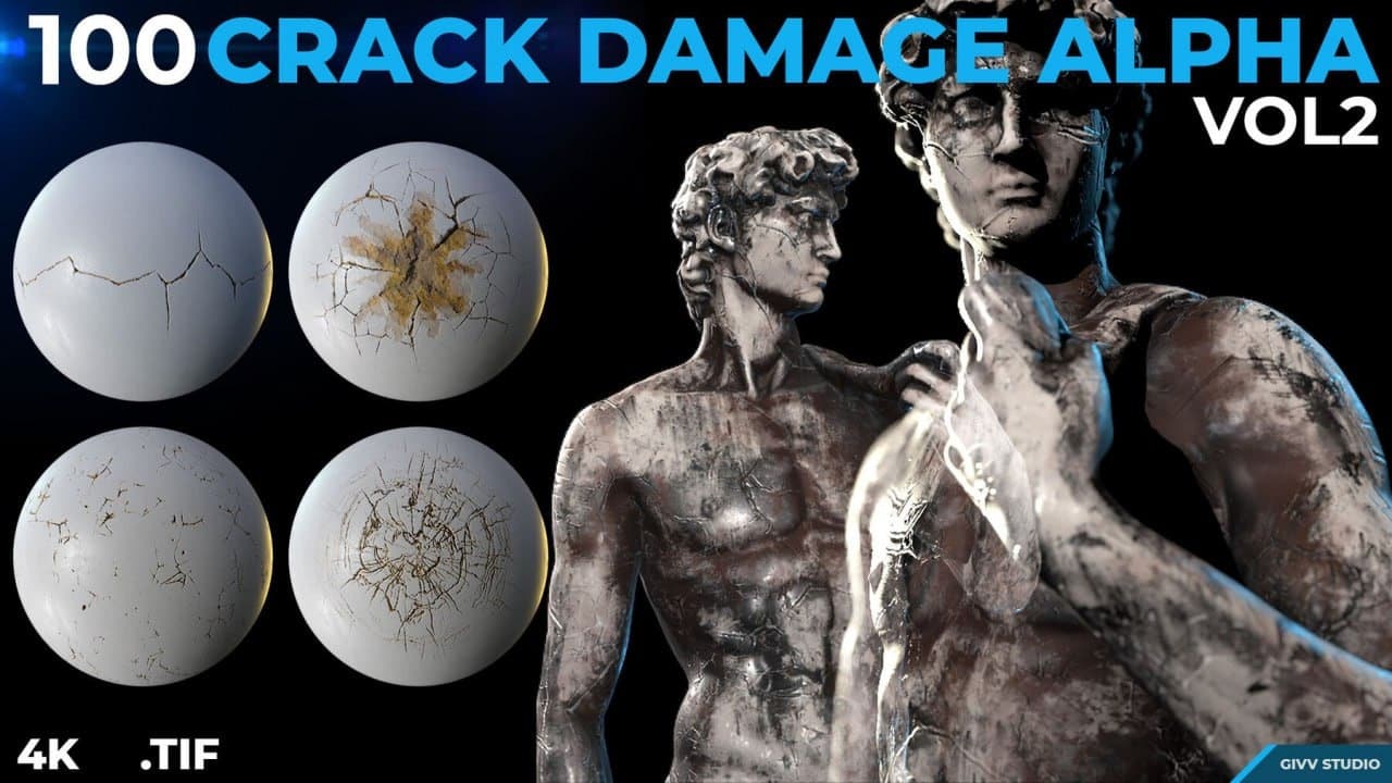 100 Crack Damage Alpha Vol 2 – Blender Download | Madbax