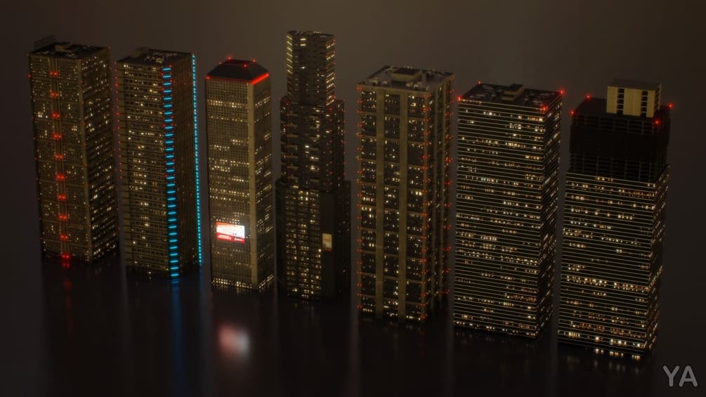 Building Asset Pack (Day & Night) – Blender Download | Madbax