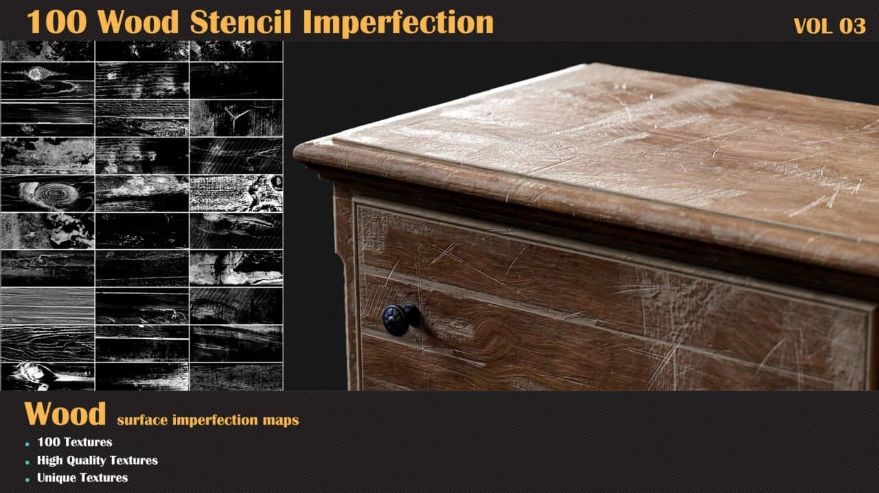 100 Wood Stencil Imperfection-VOL 03 – Blender Download | Madbax