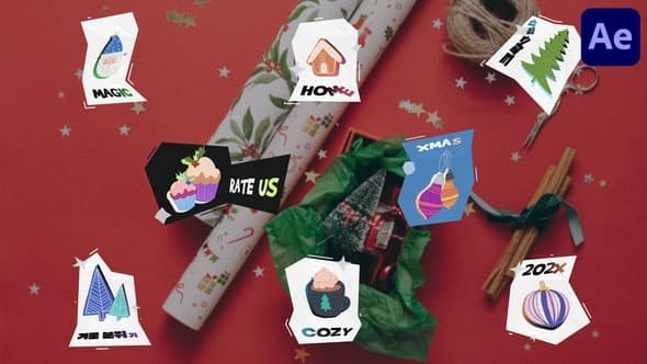 Christmas Sticker Titles for After Effects – After Effects Download | Madbax