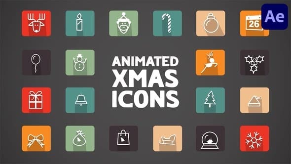 Animated Xmas Icons for After Effects – After Effects Download | Madbax