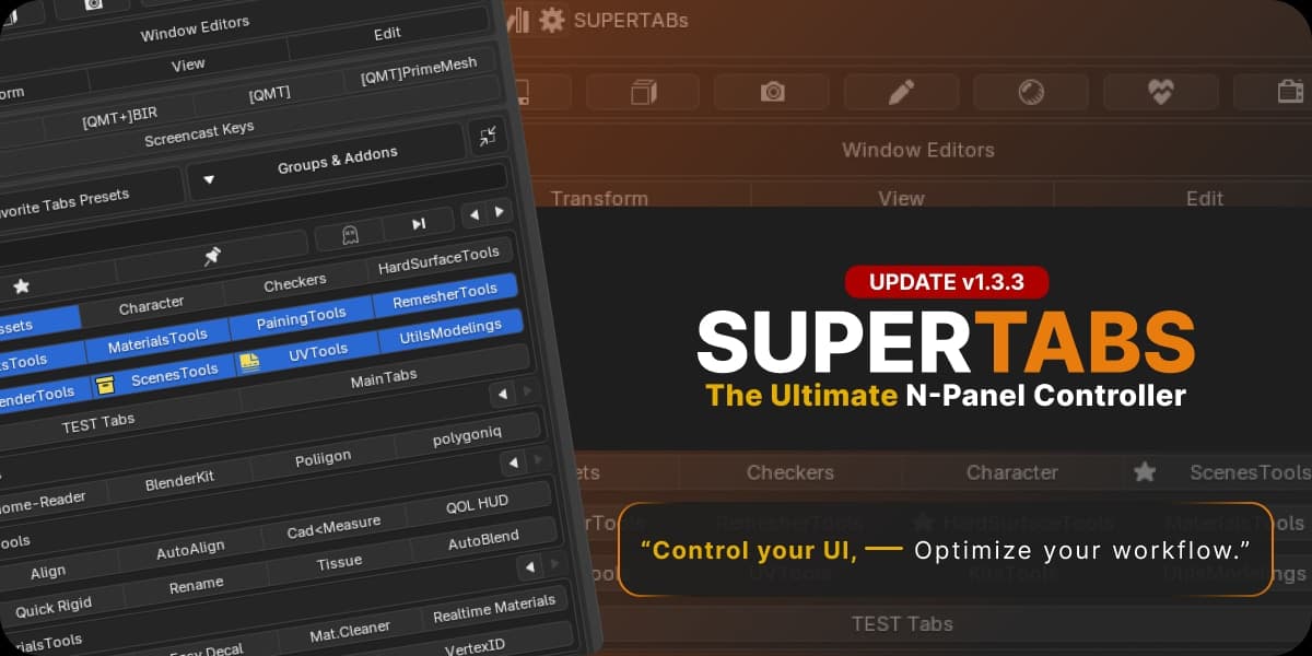 SUPERTABs v1.3.0 – Blender Download | Madbax