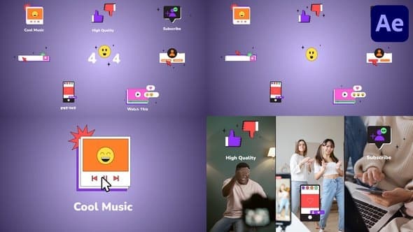 Internet Browser Interface Icons And Titles for After Effects – After Effects Download | Madbax