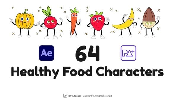 Healthy Food Characters For After Effects – After Effects Download | Madbax